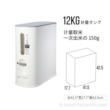 Conteneur de stockage de riz automatique multifonction 12KG